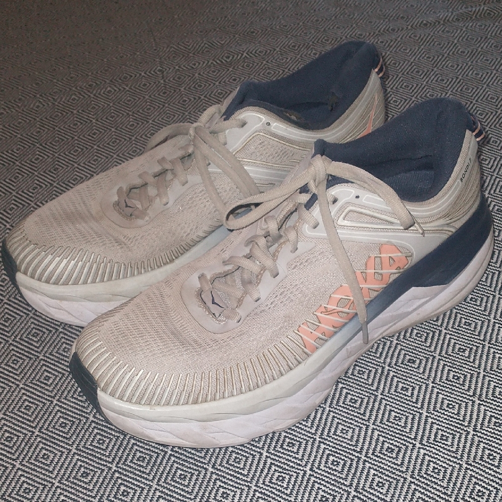 Hoka One One Navy and Blue Running Shoe Interior Label Size 10.5 Men